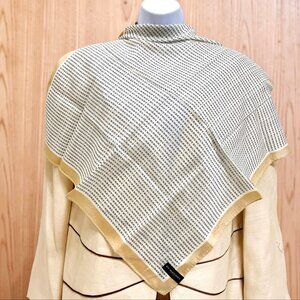 New Tag On  Burberry London Miniscarf  23"Silk & Cotton  Ivery black Logo  (63)